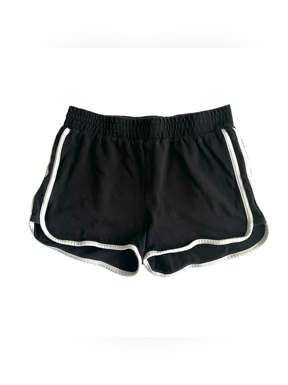 Simons White Striped Black Athletic Short